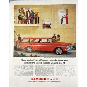 Rambler "Winner of Motor Magazine Award, "Car Of The Year" Vintage Print Ad 1963